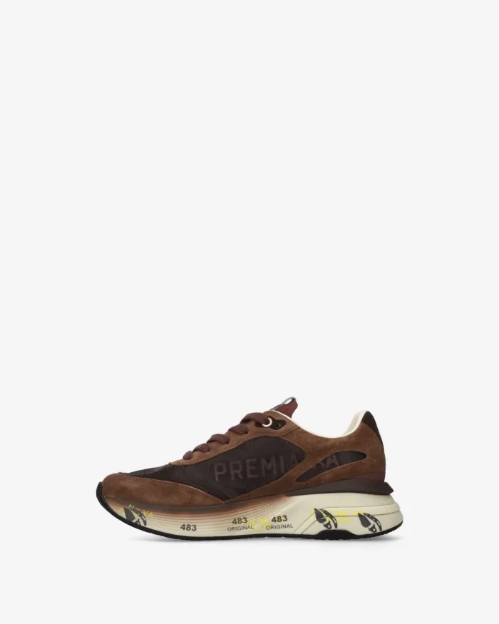 Sneakers Premiata Donna in Camoscio e Nylon Testa di Moro art. Moerund 8562, foto 3 di 5