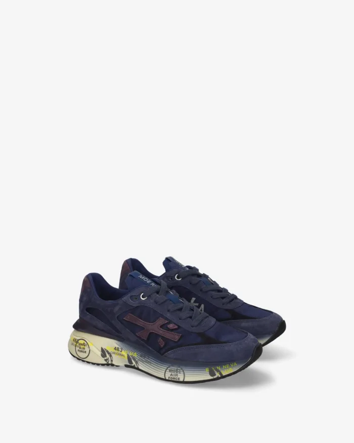 Sneakers Premiata Donna in Camoscio e Nylon Blu art. Moerund 8566, foto 2 di 5