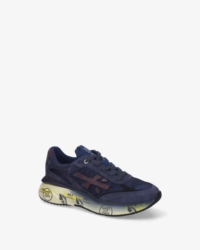 Sneakers Premiata Donna in Camoscio e Nylon Blu art. Moerund 8566, foto 4 di 5