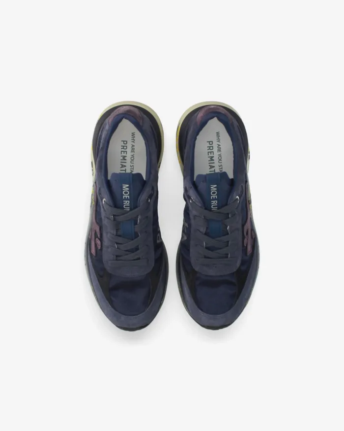 Sneakers Premiata Donna in Camoscio e Nylon Blu art. Moerund 8566, foto 5 di 5