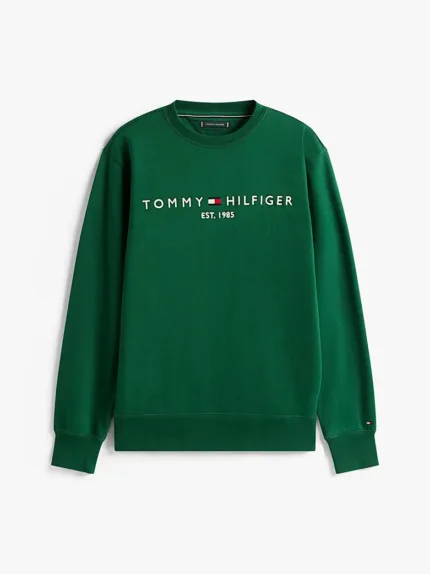 Felpa Verde Girocollo con Logo Tommy Hilfiger art. MW0MW11596 L2N