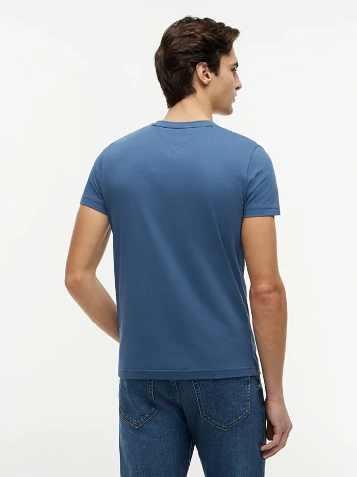 T-shirt Slim fit in jersey Tommy Hilfiger Blu Indaco con logo art. MW0MW11797 DBZ, foto 3 di 3