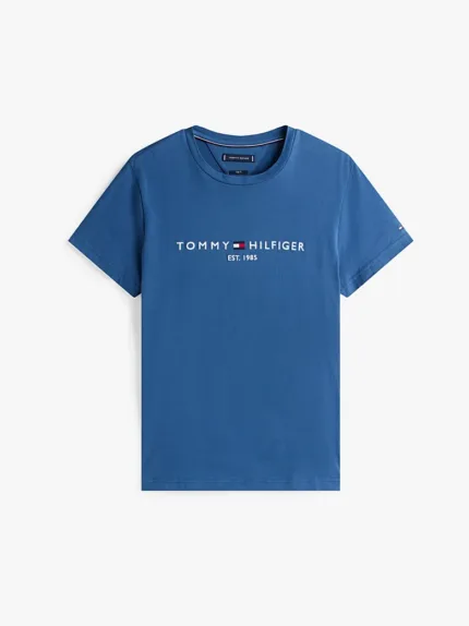 T-shirt Slim fit in jersey Tommy Hilfiger Blu Indaco con logo art. MW0MW11797 DBZ