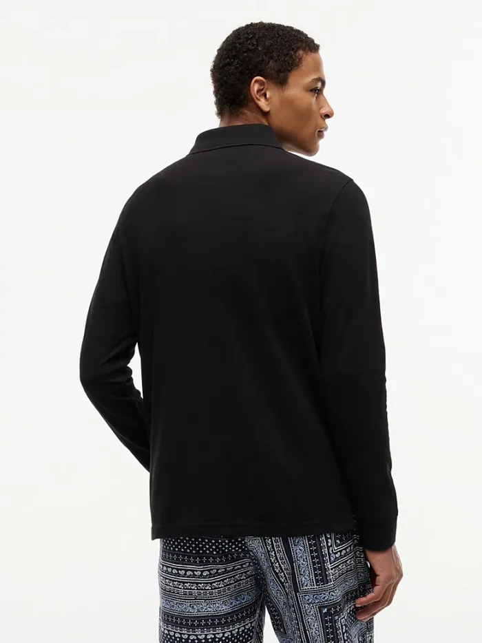 Polo Maniche Lunghe Uomo Tommy Hilfiger Nera con Logo Frontale art. MW0MW20183 BDS, foto 3 di 3