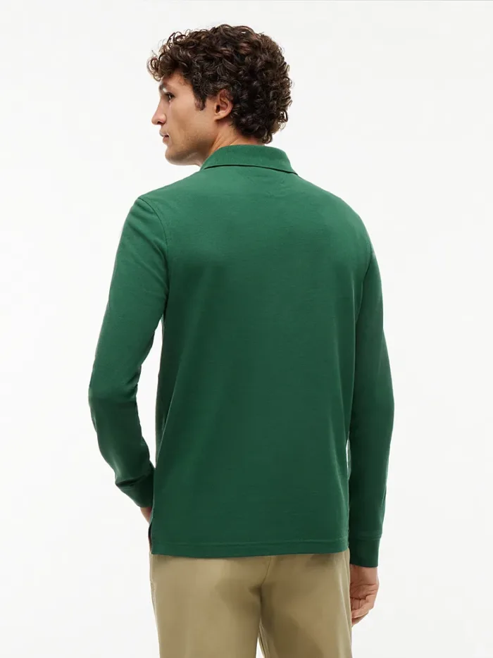 Polo Maniche Lunghe Uomo Tommy Hilfiger Verde con Logo Frontale art. MW0MW20183 L2N, foto 3 di 3