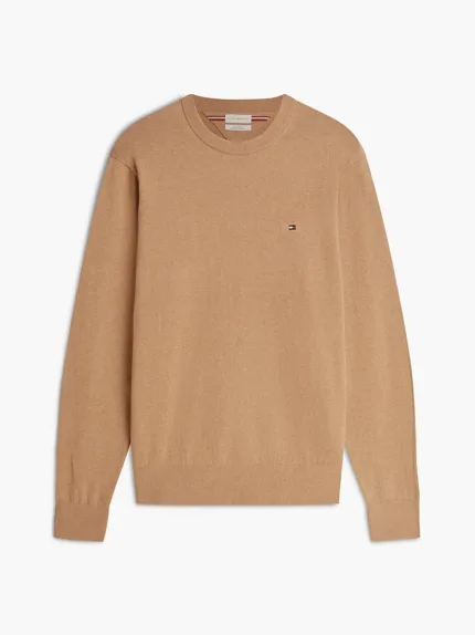 Maglione Girocollo Uomo In Cotone e Cashmere Tommy Hilfiger Cammello art. MW0MW28046 A1L