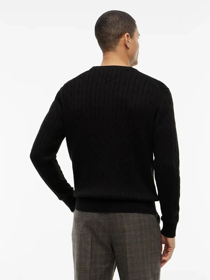Maglione in Cotone Girocollo Uomo con Trecce Tommy Hilfiger Nero art. MW0MW33132 BDS, foto 3 di 3
