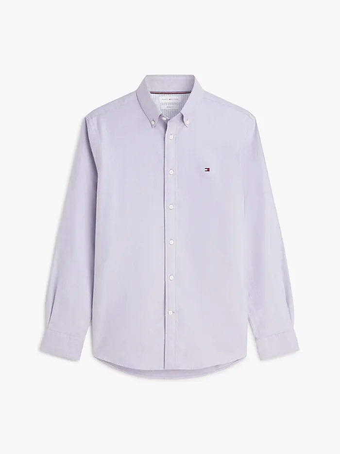 Camicia In Cotone Oxford Regular Fit Uomo Tommy Hilfiger Purple art. MW0MW35774 C0P, foto 1 di 4