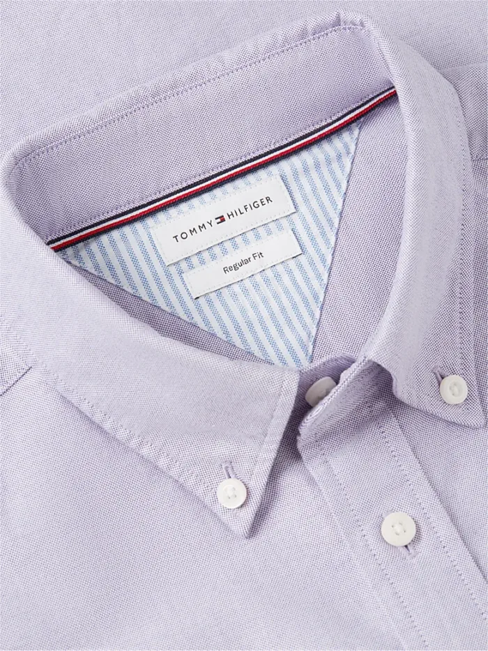 Camicia In Cotone Oxford Regular Fit Uomo Tommy Hilfiger Purple art. MW0MW35774 C0P, foto 2 di 4