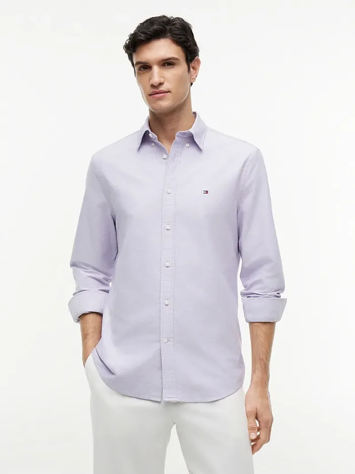 Camicia In Cotone Oxford Regular Fit Uomo Tommy Hilfiger Purple art. MW0MW35774 C0P, foto 4 di 4