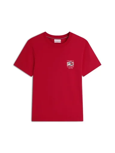 T-shirt regular fit in cotone Uomo Tommy Hilfiger Rossa con Ricamo Grafico art. MW0MW43390 XLD