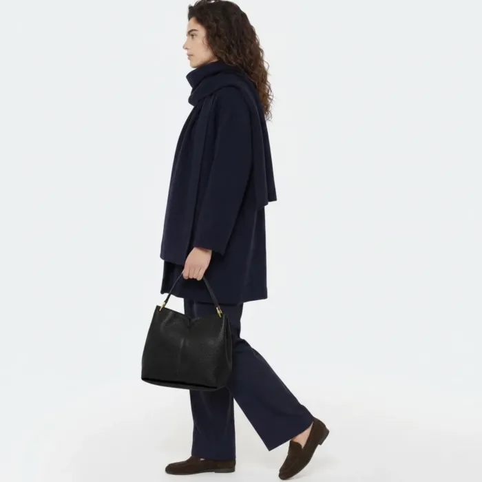 Borsa a Spalla Grande con Tracolla Gianni Chiarini In Pelle Nera art. Sandra Nero, foto 2 di 3