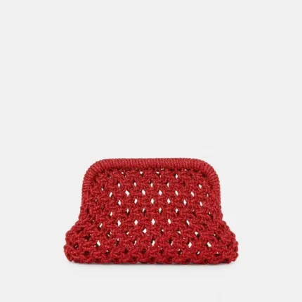Clutch Pochette Twentyfourhaitch in Fili di Strass Intrecciati Rossi art. Kaira RSS