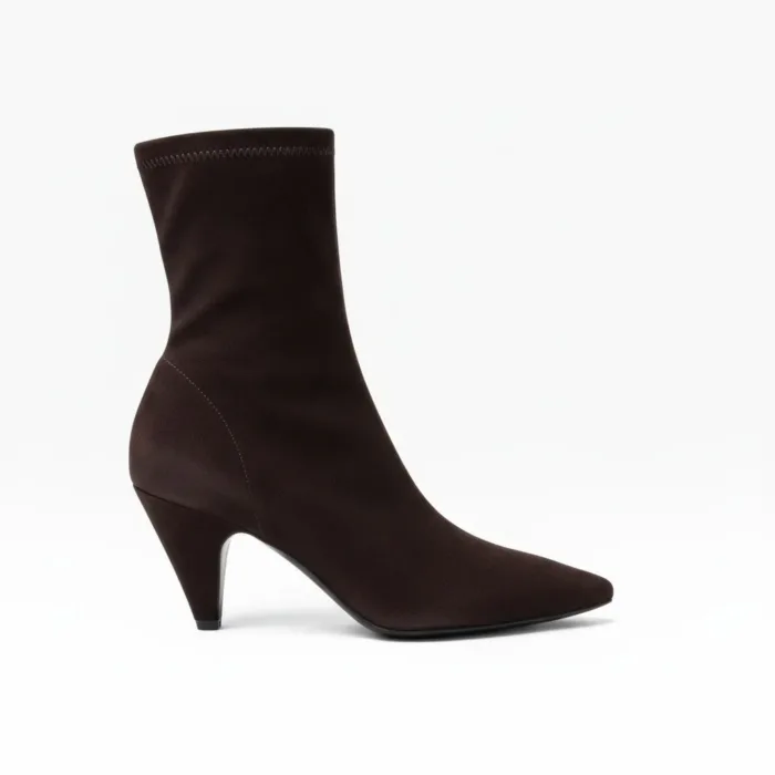 Tronchetto Del Carlo in Camoscio Stretch Testa di Moro Tacco 8 cm con Cerniera art. 12227 Kid Stretch Pepe, foto 1 di 2