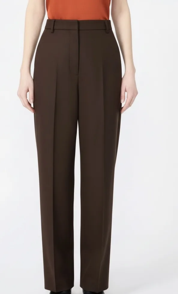 Pantalone regular fit 'S MaxMara in lana Marrone Art. COTTAGE, foto 2 di 2