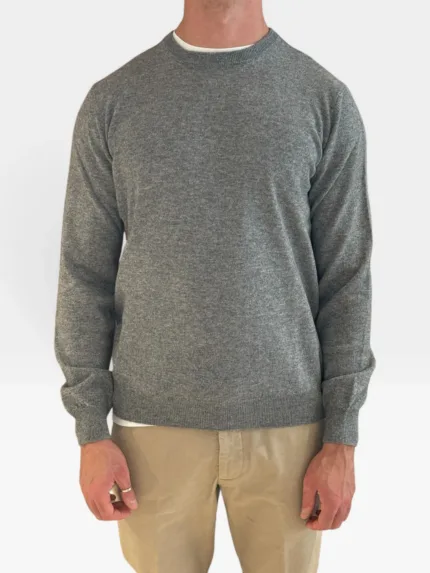 Maglione Girocollo Filippo De Laurentiis in Misto Lana Cashmere Grigio Medio art. GC1ML WC12R 929