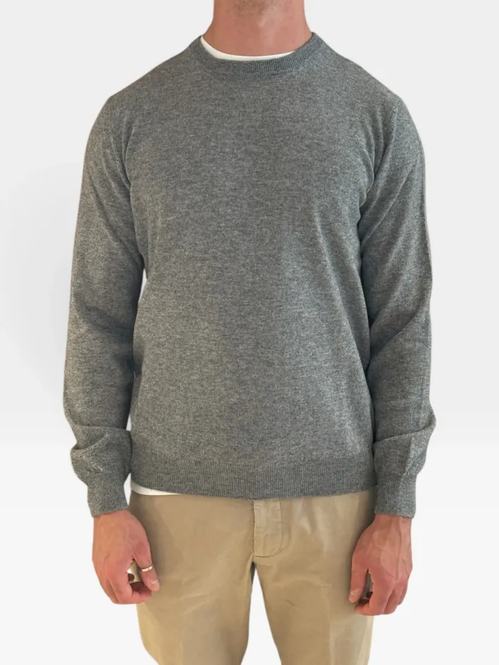 Maglione Girocollo Filippo De Laurentiis in Misto Lana Cashmere Grigio Medio art. GC1ML WC12R 929, foto 1 di 2
