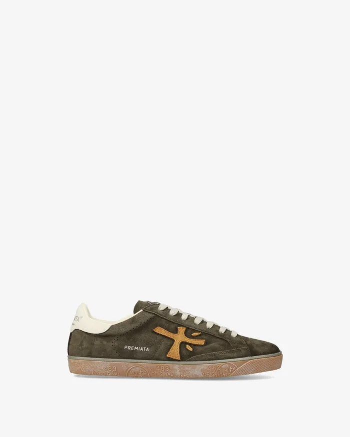Sneakers Premiata Uomo in Camoscio Verde Militare art. Stevend 7627, foto 1 di 5