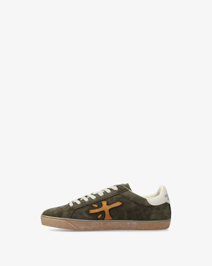 Sneakers Premiata Uomo in Camoscio Verde Militare art. Stevend 7627, foto 3 di 5