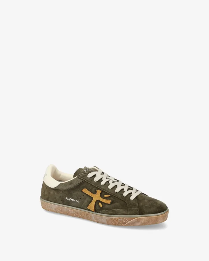 Sneakers Premiata Uomo in Camoscio Verde Militare art. Stevend 7627, foto 4 di 5