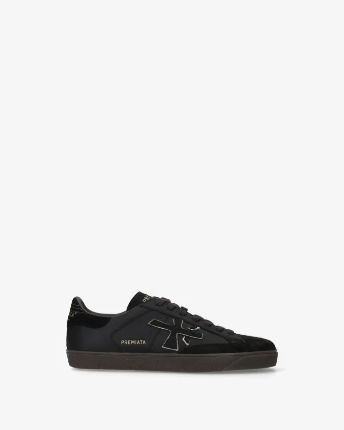 Sneakers Premiata Uomo in Pelle e Camoscio Nero art. Steven 8484, foto 1 di 4