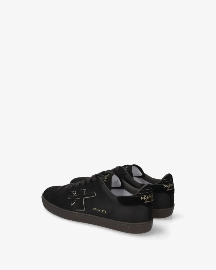 Sneakers Premiata Uomo in Pelle e Camoscio Nero art. Steven 8484, foto 3 di 4