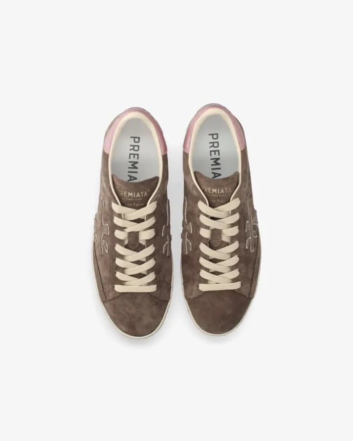 Sneakers Premiata Donna in Camoscio Marrone con Dettagli Malva art. Stevend 8485, foto 5 di 5