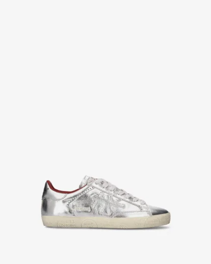 Sneakers Premiata Donna in Pelle Argento art. Stevend 8493