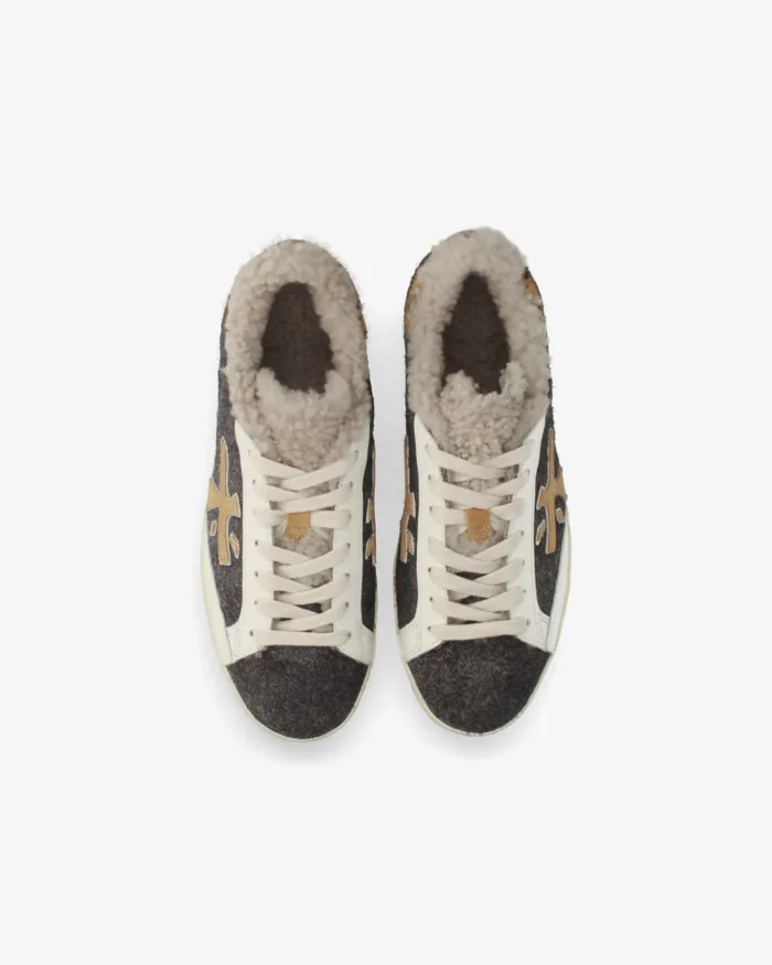 Sneakers Premiata Donna in Jeans Scuro e Pellicciotto Interno art. Stevend 8495M, foto 5 di 5