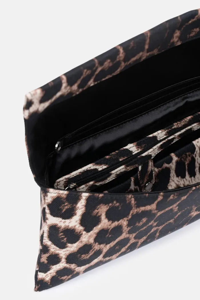 Pochette con Tracolla Twentyfourhaitch in Tessuto Maculato art. Savine Animalier, foto 3 di 3