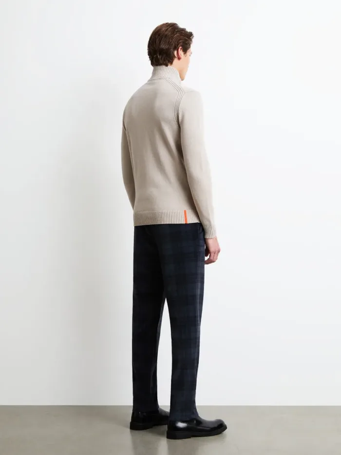 Maglione Mezza Zip Beige Chiaro Uomo RRD Cotton Plain Half Zip Knit Art. W26141 col. 85, foto 4 di 5