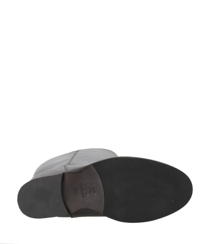 Stivali Via Roma 15 con Zeppa Interna H 5 cm in Pelle Luxury Nera V Dorata Dietro art. 4446 Luxury Nero, foto 5 di 5