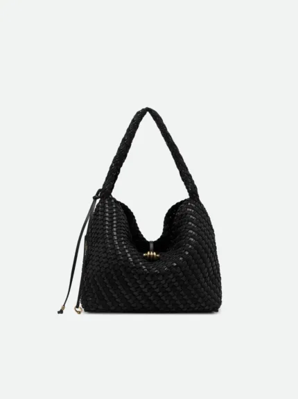 Borsa a a Spalla Gianni Chiarini In Camoscio e Pelle Intrecciata Nera art. Aurelie Nero
