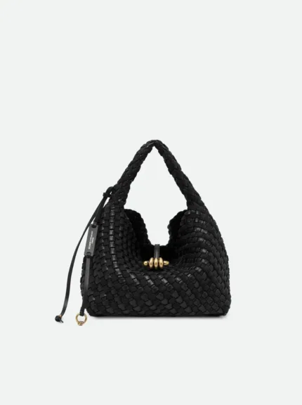 Borsa a a Mano Gianni Chiarini In Camoscio e Pelle Intrecciata Nera art. Aurelie Nero