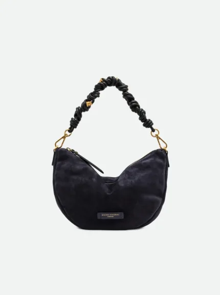 Borsa a Spalla Media con Tracolla Gianni Chiarini In Camoscio Blu art. Cleo Notturno