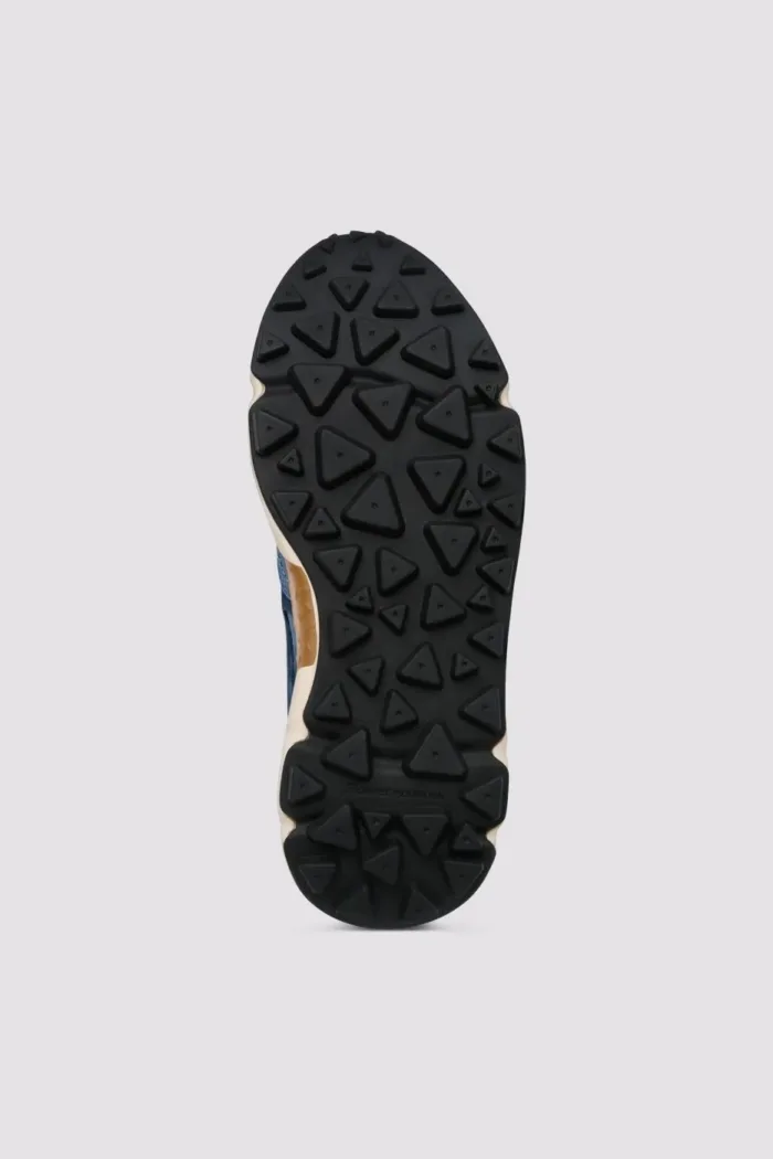 Sneakers Flower Mountain Uomo in Camoscio Azzurro e Nylon Blu art. Yamano 3 Man 1C53 Navy Blu Brown, foto 5 di 5