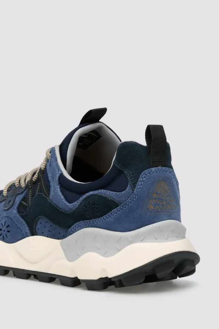 Sneakers Flower Mountain Uomo in Camoscio e Nylon Blu art. Yamano 3 Man 2C98 Blu Bluette, foto 4 di 5