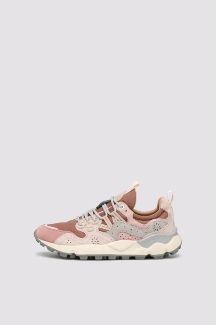 Sneakers Flower Mountain Donna in Camoscio Rosa e Nylon Malva art. Yamano 3 Woman 1M44 Rose Light Pink