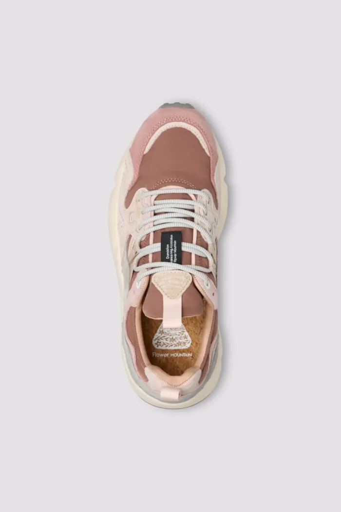 Sneakers Flower Mountain Donna in Camoscio Rosa e Nylon Malva art. Yamano 3 Woman 1M44 Rose Light Pink, foto 2 di 5