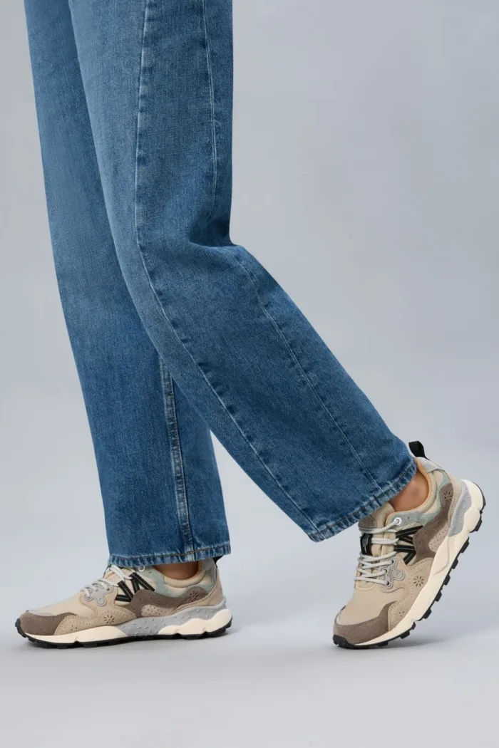 Sneakers Flower Mountain Donna in Camoscio e Nylon Tortora art. Yamano 3 Uni 1D52 SAND BEIGE TAUPE, foto 2 di 5
