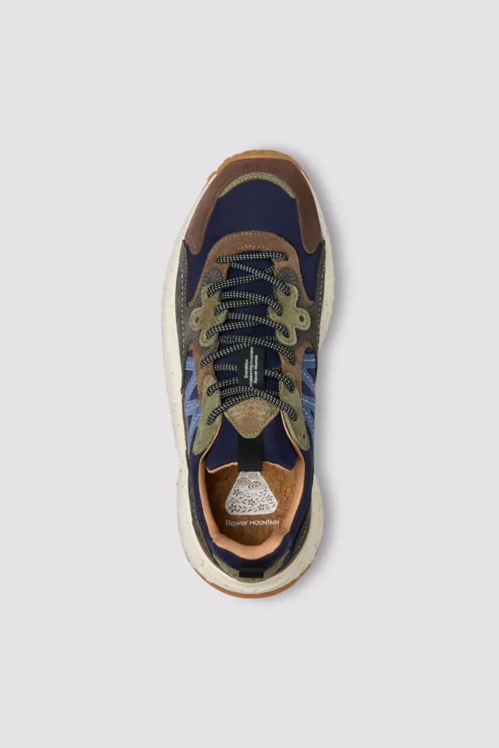 Sneakers Flower Mountain Uomo in Camoscio Verde e Nylon Blu art. Solin Man 1D33 Brown Black Grey, foto 2 di 5