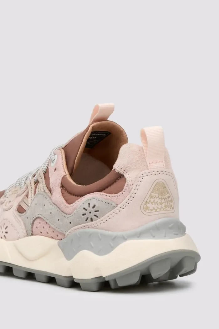 Sneakers Flower Mountain Donna in Camoscio Rosa e Nylon Malva art. Yamano 3 Woman 1M44 Rose Light Pink, foto 4 di 5
