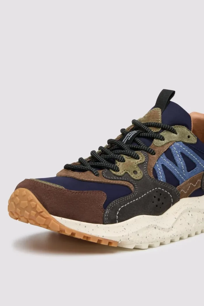 Sneakers Flower Mountain Uomo in Camoscio Verde e Nylon Blu art. Solin Man 1D33 Brown Black Grey, foto 3 di 5