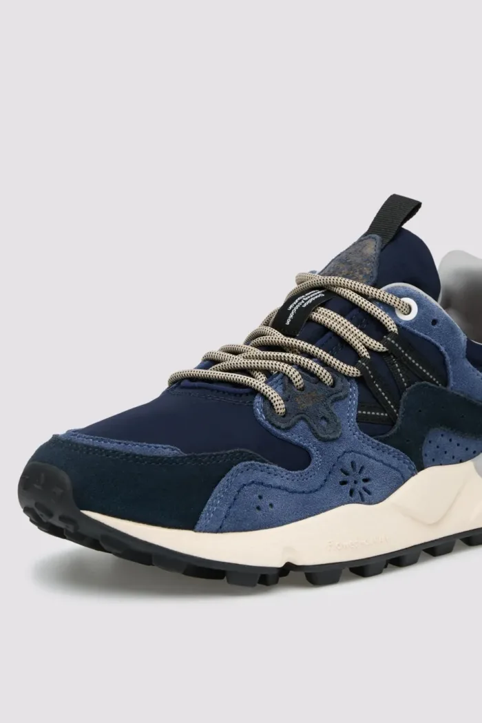Sneakers Flower Mountain Uomo in Camoscio e Nylon Blu art. Yamano 3 Man 2C98 Blu Bluette, foto 3 di 5