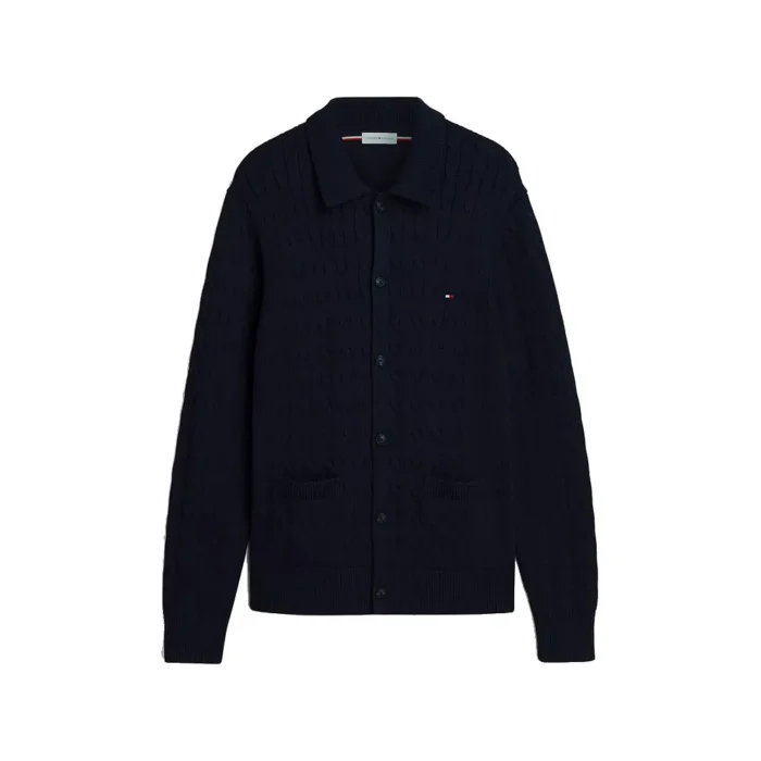 Cardigan Blouson Uomo in Cotone con Trecce Tommy Hilfiger Blu art. MW0MW44756 DW5, foto 1 di 3