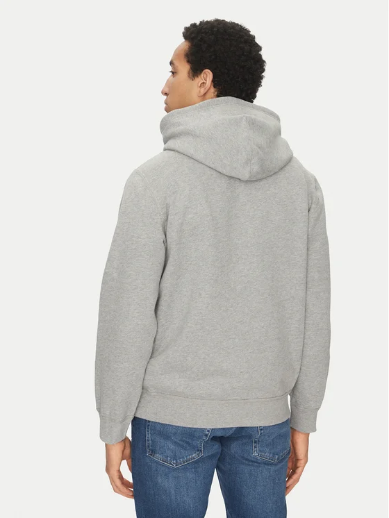 Felpa Grey Heather con Cappuccio e Lacci Uomo Tommy Hilfiger con Logo art. MW0MW37230 P91, foto 2 di 2