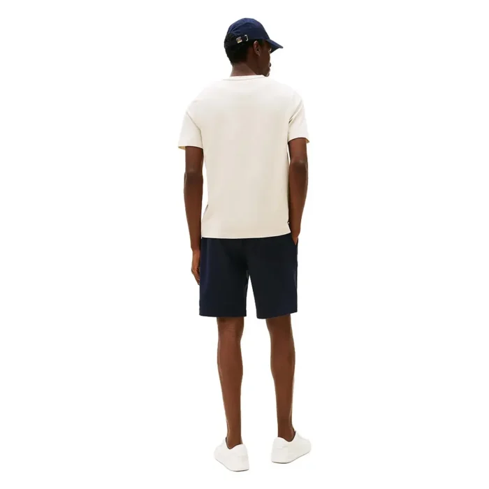 T-shirt regular fit in cotone Uomo Tommy Hilfiger Avorio con Bandierina ricamata art. MW0MW39995 Z00, foto 3 di 3