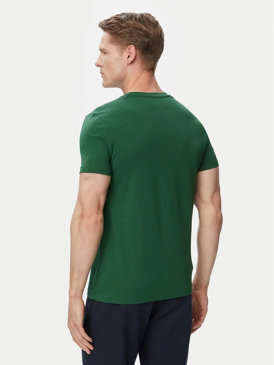 T-shirt Slim fit in jersey Tommy Hilfiger Verde con logo art. MW0MW11797 L2N, foto 2 di 2