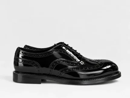 Stringata Brogue Premiata Uomo in Pelle Spazzolata Nera art. 32101 Binder Nero