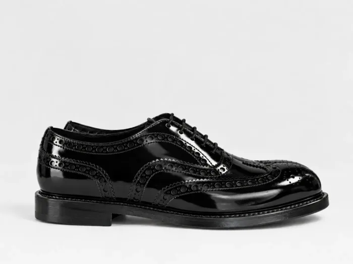 Stringata Brogue Premiata Uomo in Pelle Spazzolata Nera art. 32101 Binder Nero, foto 1 di 3
